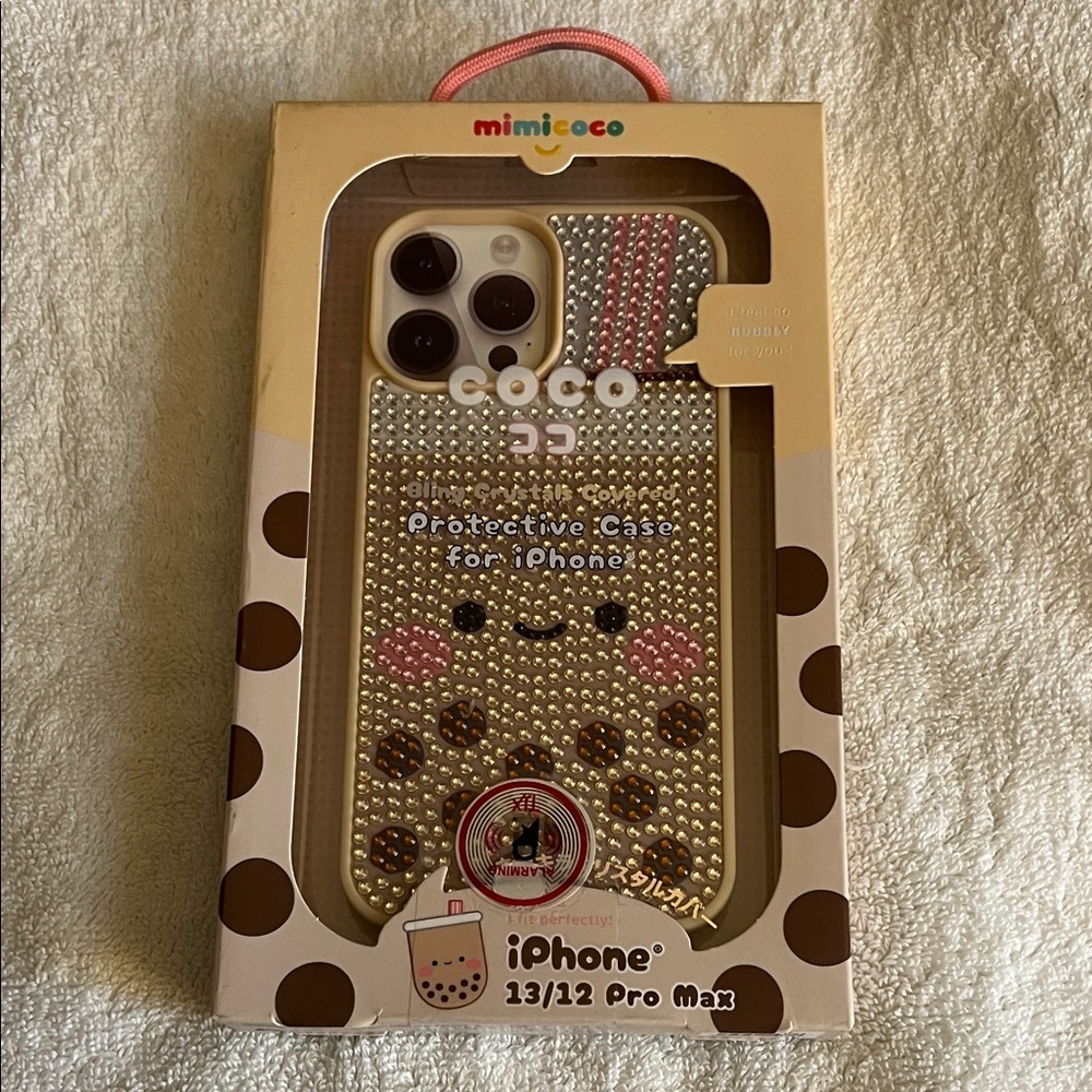 MIMI & COCO Gold and Pink Bling Case for iPhone 13/12 Pro Max